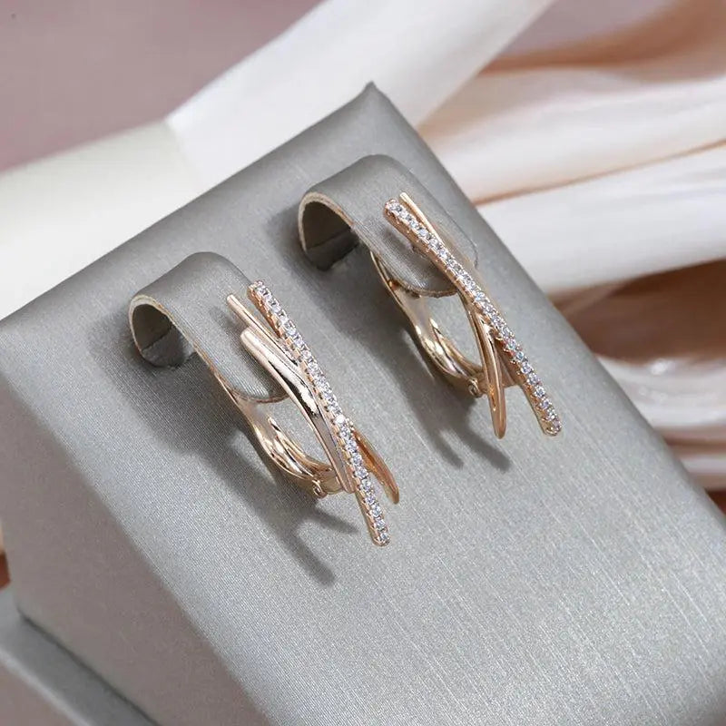 Exquisite Cross Brilliant Cross Earrings in Gold