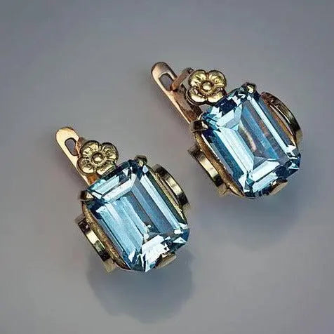 Blue Crystalline Vintage Earrings
