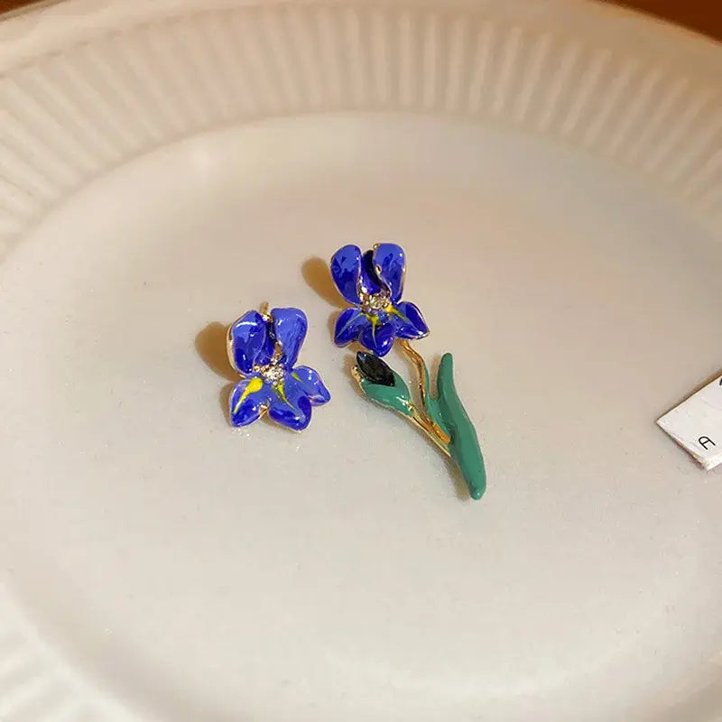 Blue Flower Earrings