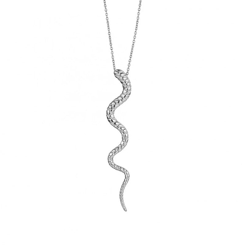 Necklace with snake pendant made of sterling silver