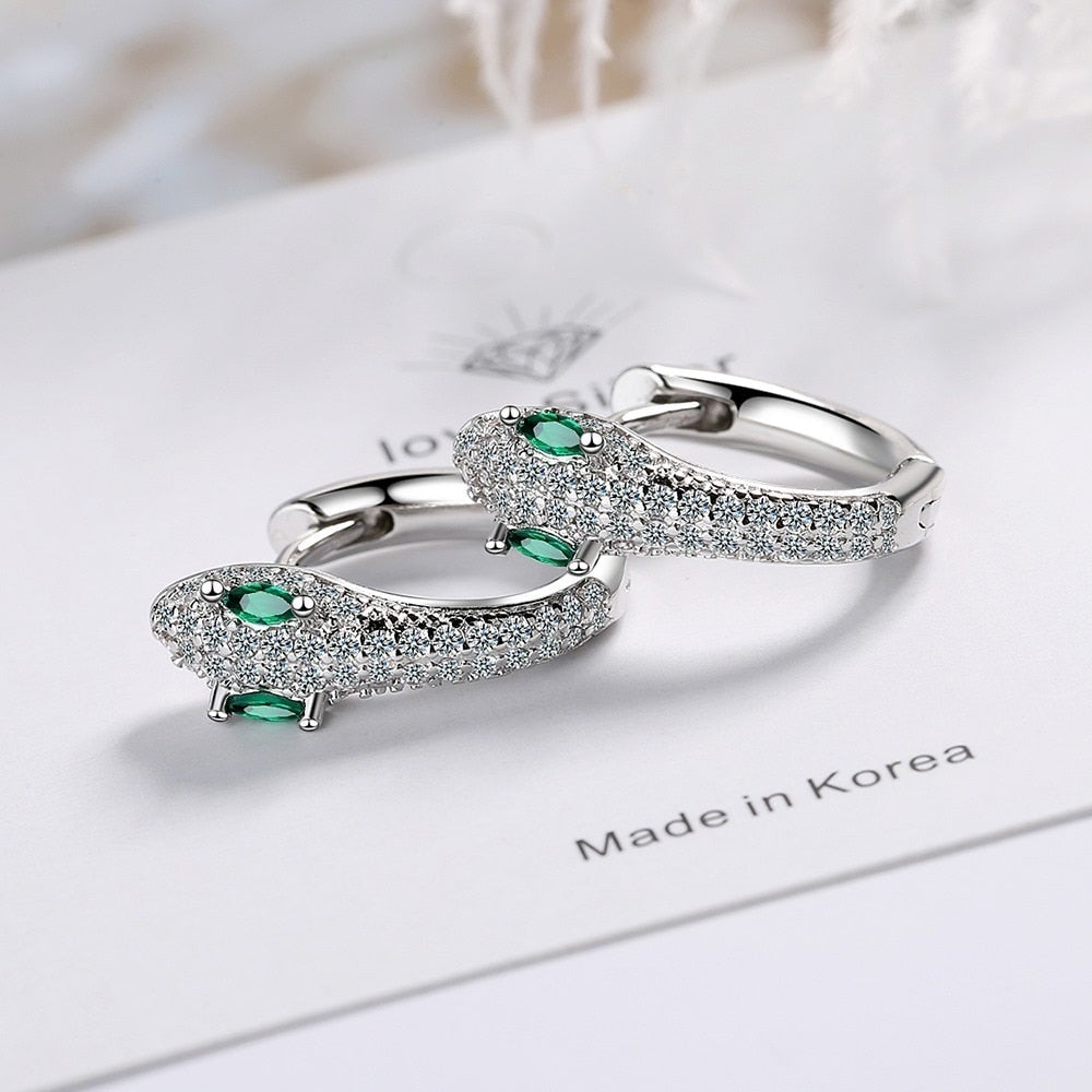 Sterling Silver Snake Earrings
