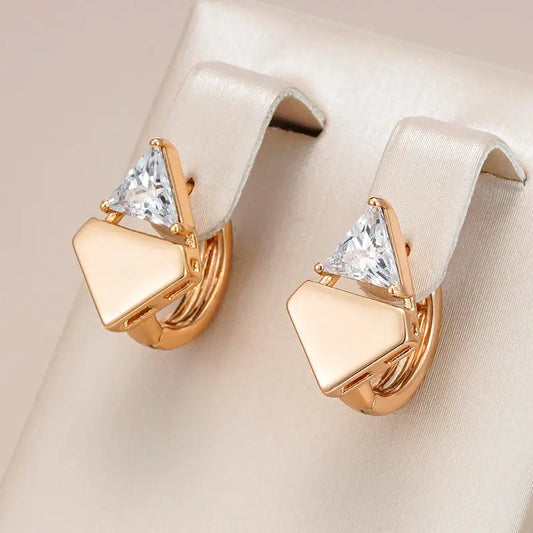 Elegant Shiny Lace Earrings in Gold